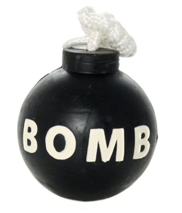 The Tuffy Rubber Bomb Toy is a fantastic choice for heavy chewers.