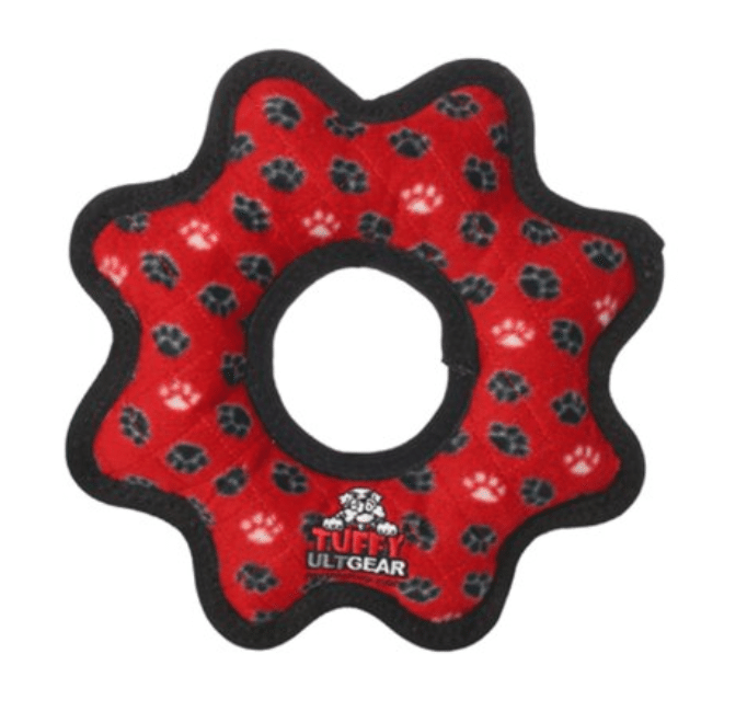 The Tuffy Red Ring Paw Dog Toy